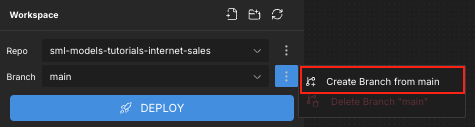 The "Create Branch from <branch name>" menu option.
